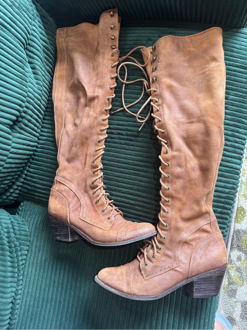 Jeffrey Campbell x Free people lace up OTK Joe boots